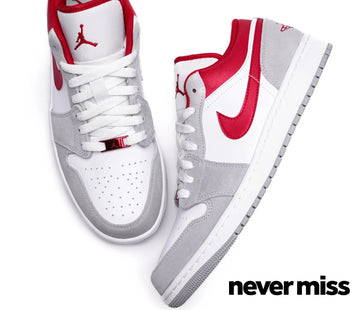 Men's Nike Air Jordan 1 Low SE 'Light Smoke Grey Gym Red'